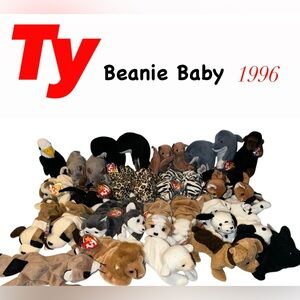 Bundle of 32 Ty Beanie Baby Plush Toy Collection - Multicolor Year 1996